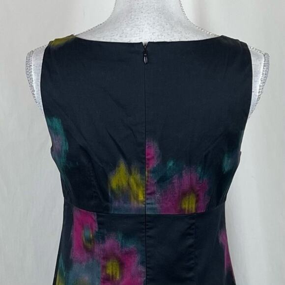 LOFT Black With Watercolor Floral Print Career Office Dress NWOT Size 4 - Picture 6 of 13